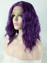 Short Purple Wavy Synthetic Lace Front Wig-Everyday Wigs